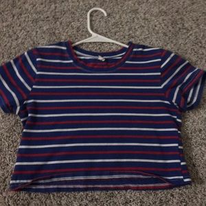 RED WHITE AND BLUE CROP TOP
